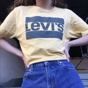 Vintage Levis black and yellow crop top